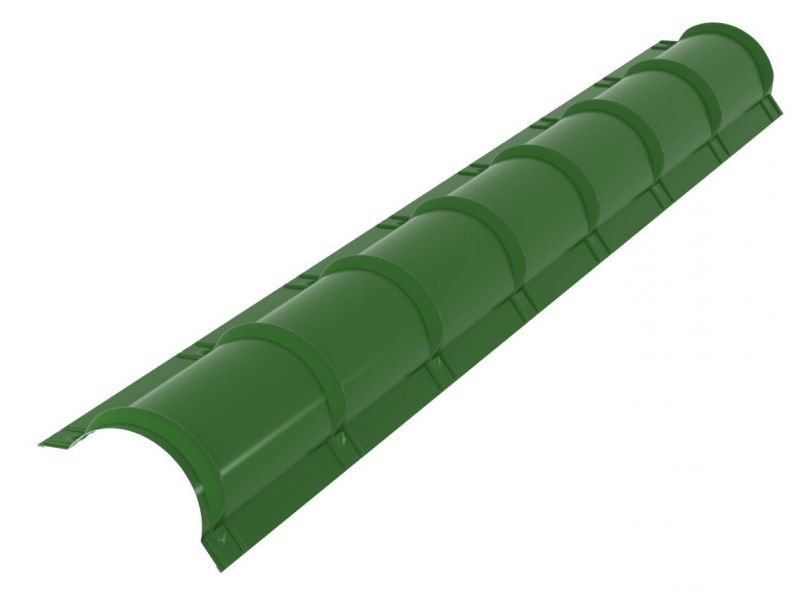 Конек полукруглый ПЭ 0,45 мм Зеленая листва RAL6002